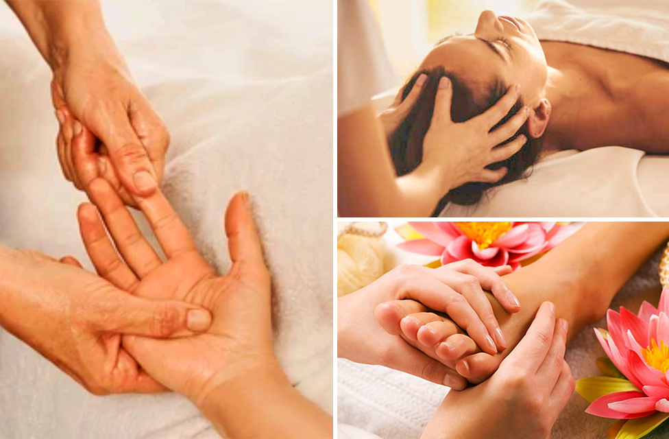 massage etoile tete, mains, pieds